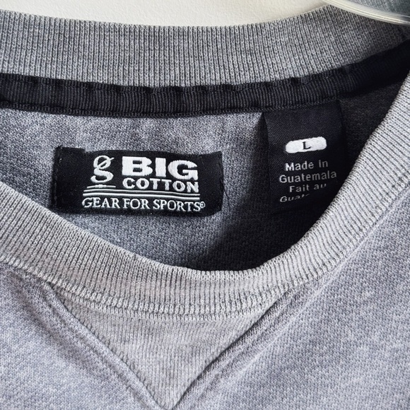 2006 BIG COTTON Gray Crewneck Embroidered Santa Sweatshirt L - Picture 5 of 6